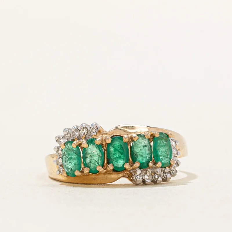 Emerald & Diamond Ring | 1.00ctw, 0.08ctw | SZ 7.75 |