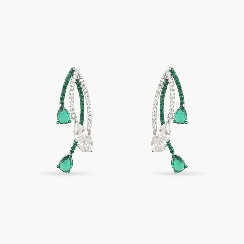 Emeraude Radiant Silver Jacket Earrings