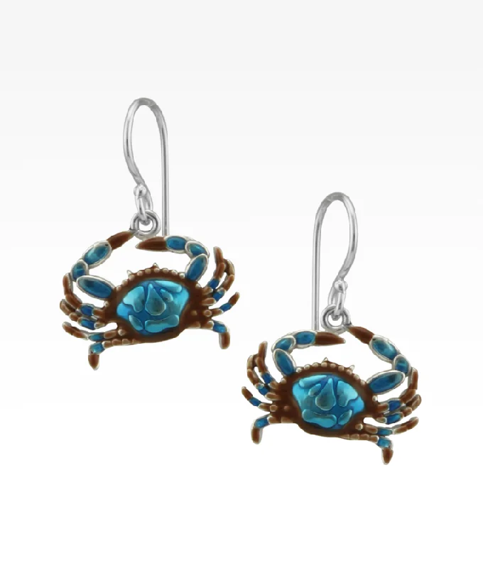 handmade leather pendant necklace Maryland Blue Crab Earrings
