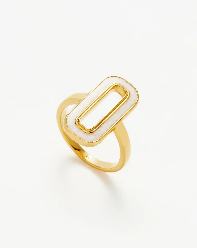 Enamel Haze Ovate Ring