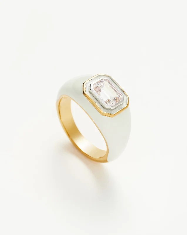 Enamel & Stone Dome Statement Ring