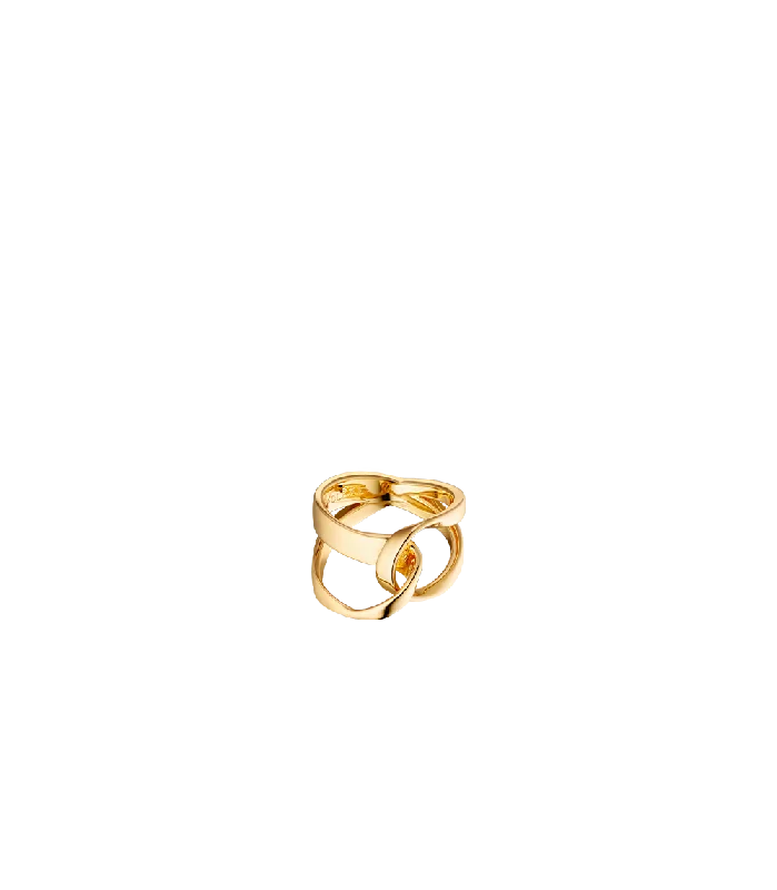 gold-plated snake chain bracelet Éole Ring - 24 carat gold-gilded