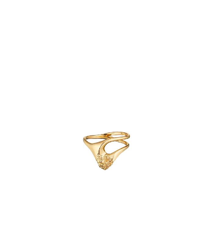 bohemian anklet with shells Eroz Fine Ring - 24 carat gold gilded