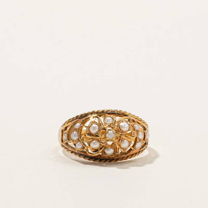 Filigree Pearl Ring | SZ 7.5 |