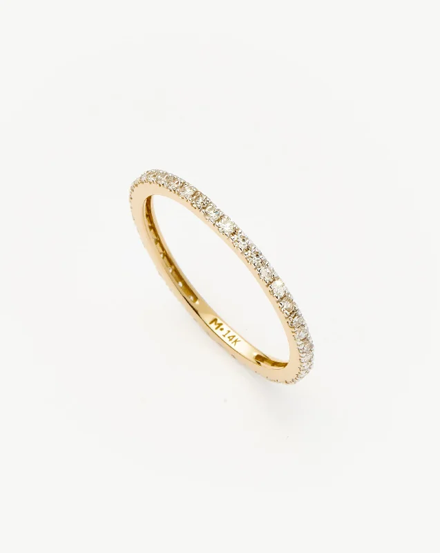 Fine Slim Eternity Ring | 14ct Solid Gold/Diamond