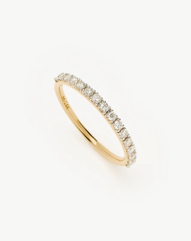 Fine Half Diamond Eternity Ring | 14ct Solid Gold/Diamond