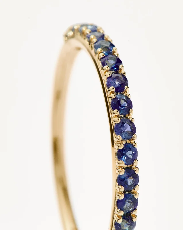 Fine Half Sapphire Eternity Ring | 14ct Solid Gold/Sapphire