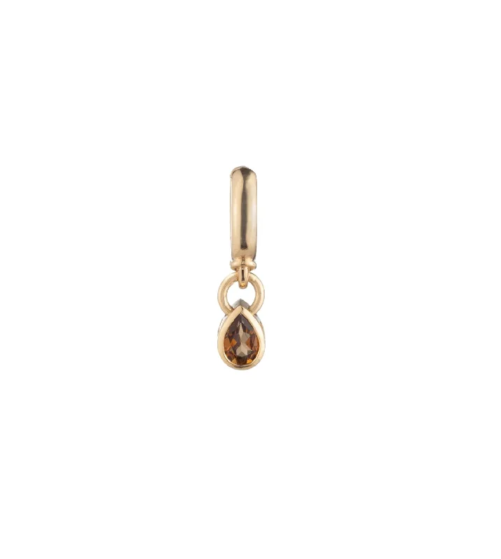 eternity ring for anniversary Forever & Always a Pair - Love : Yellow Citrine Hoop Earring