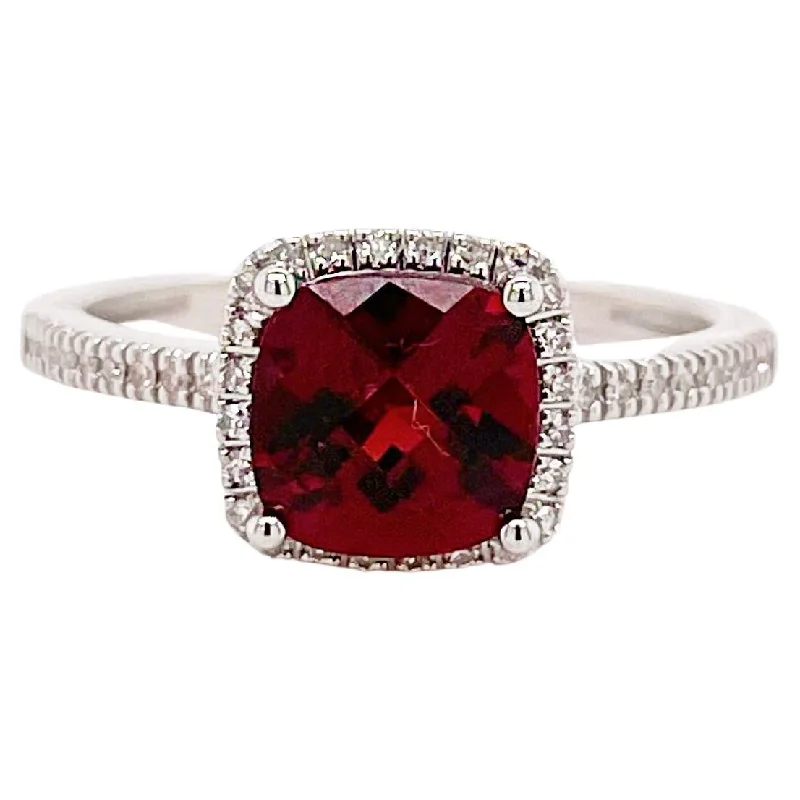 oval cut engagement ring platinum January Garnet & Diamond Ring