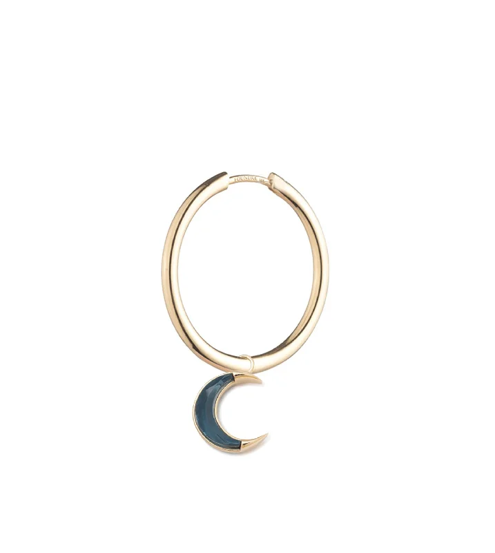 handmade ceramic bead bracelet Gemstone Crescent - Karma : Oversized Hoop
