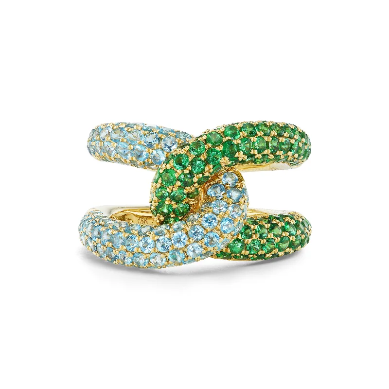 Gemstone Intertwin Ring