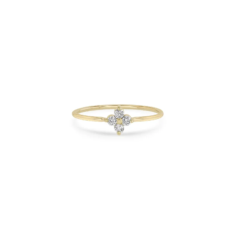 Gold and Diamond Quad Ring