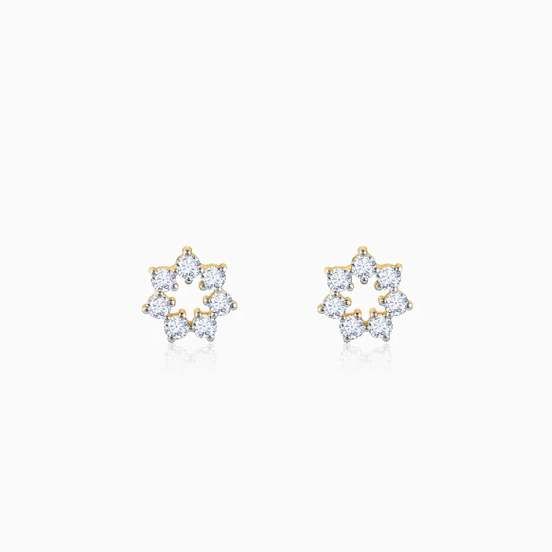 Gold Aureole Diamond Studs