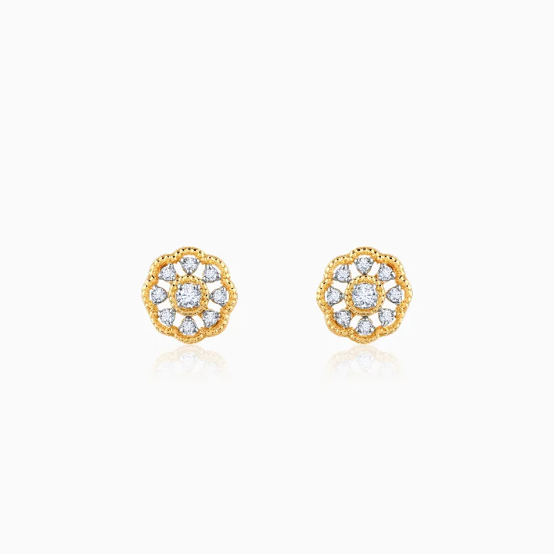 Gold Bloom Buddies Diamond Earrings