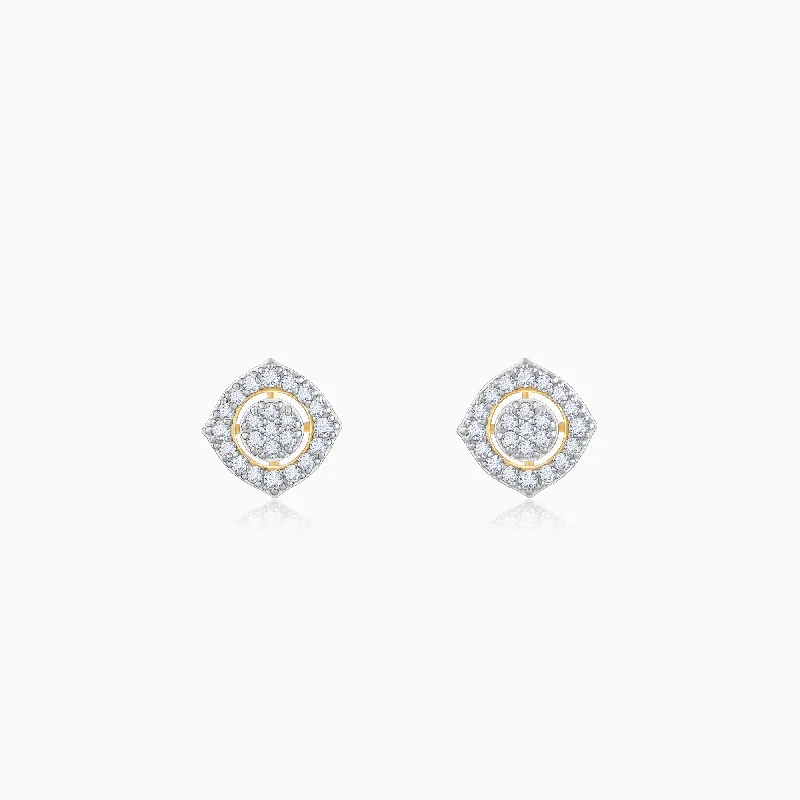 Gold Blossom Blend Diamond Earrings