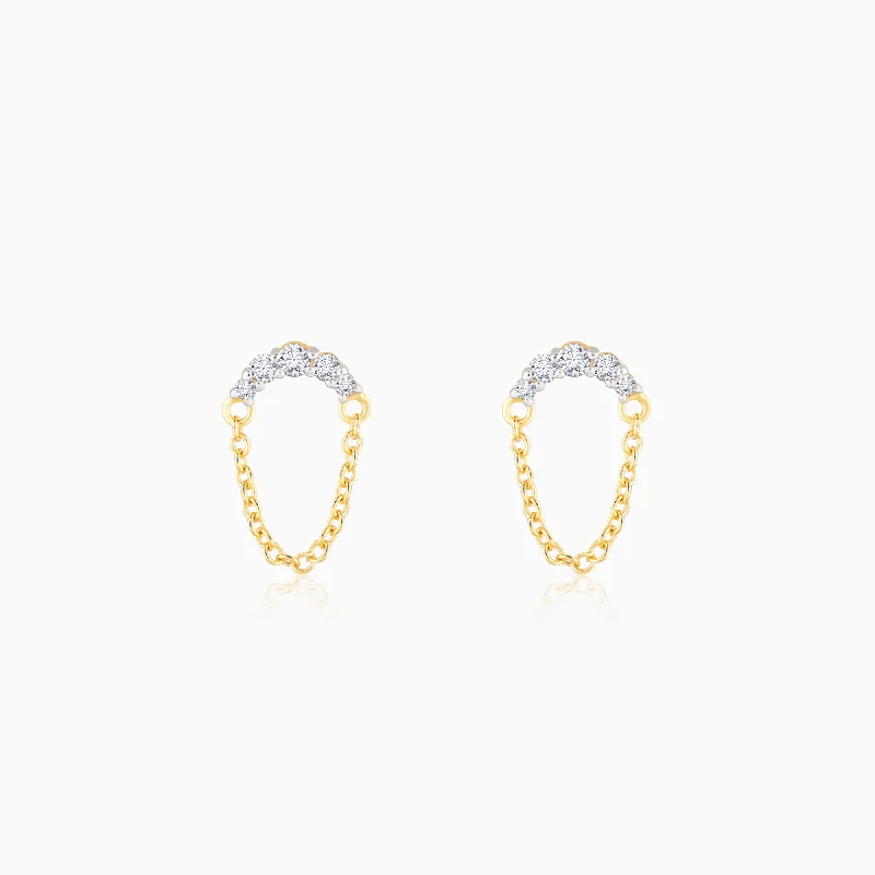 Gold Chained Charisma Diamond Earrings