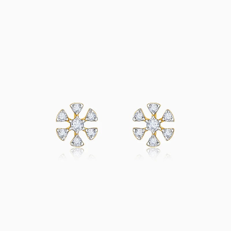 Gold Floret Diamond Studs