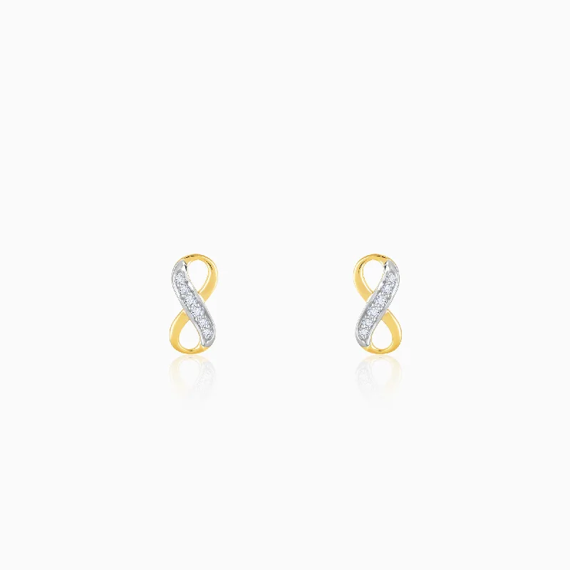 Gold Infinity Grace Diamond Stud Earrings