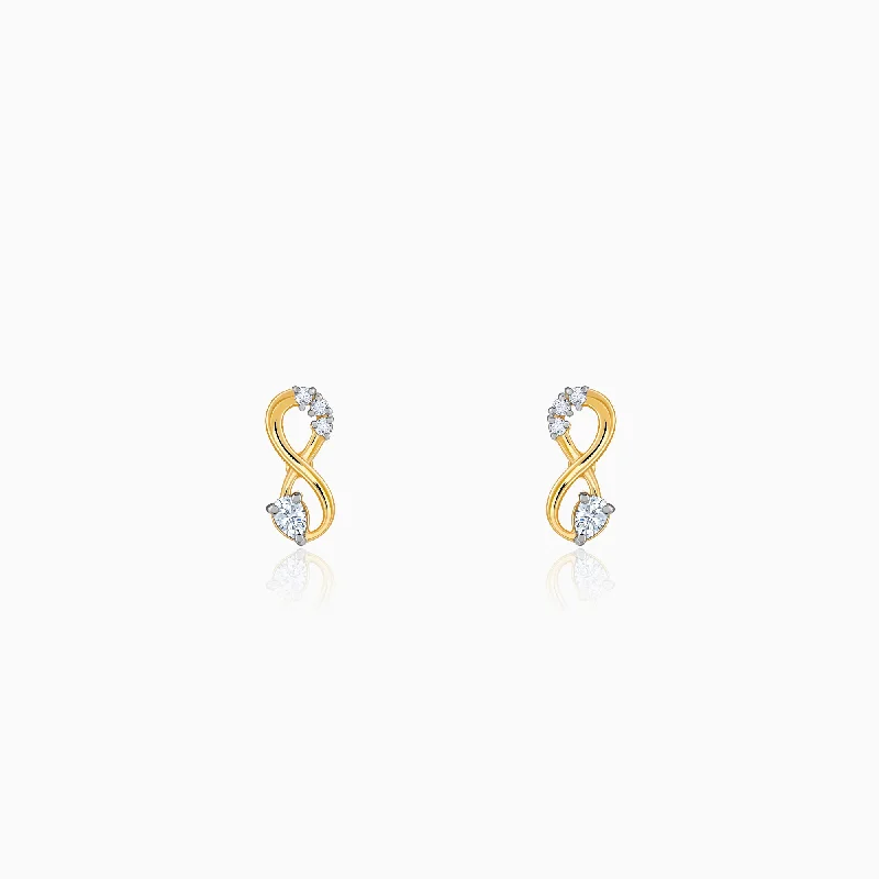 Gold Infinity Spark Diamond Studs