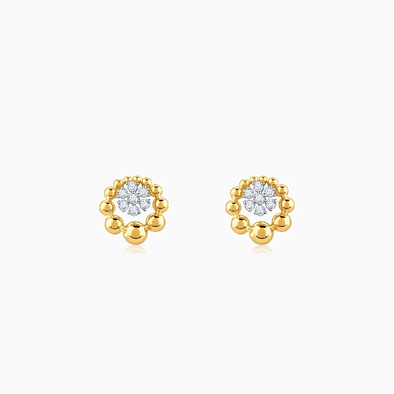 Gold Lantana Diamond Earrings