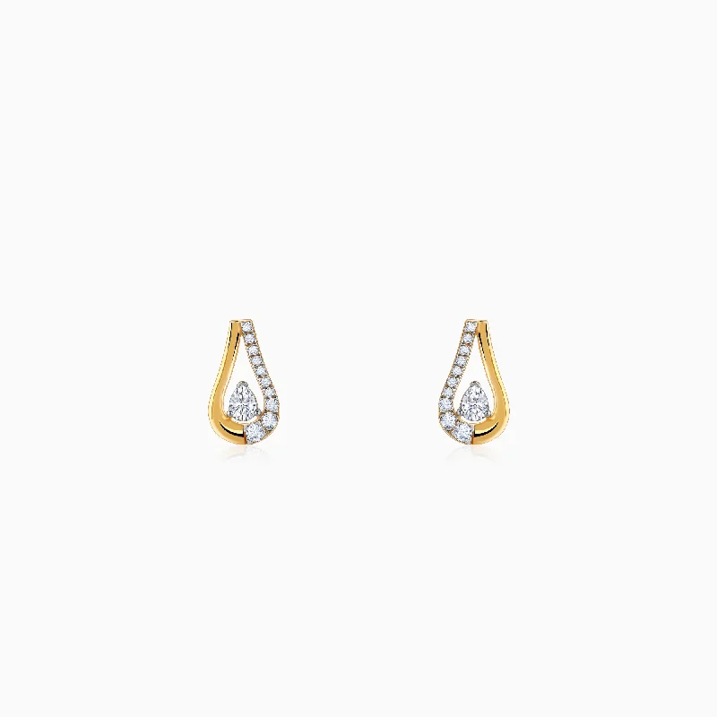 Gold Majestic Aura Diamond Earrings