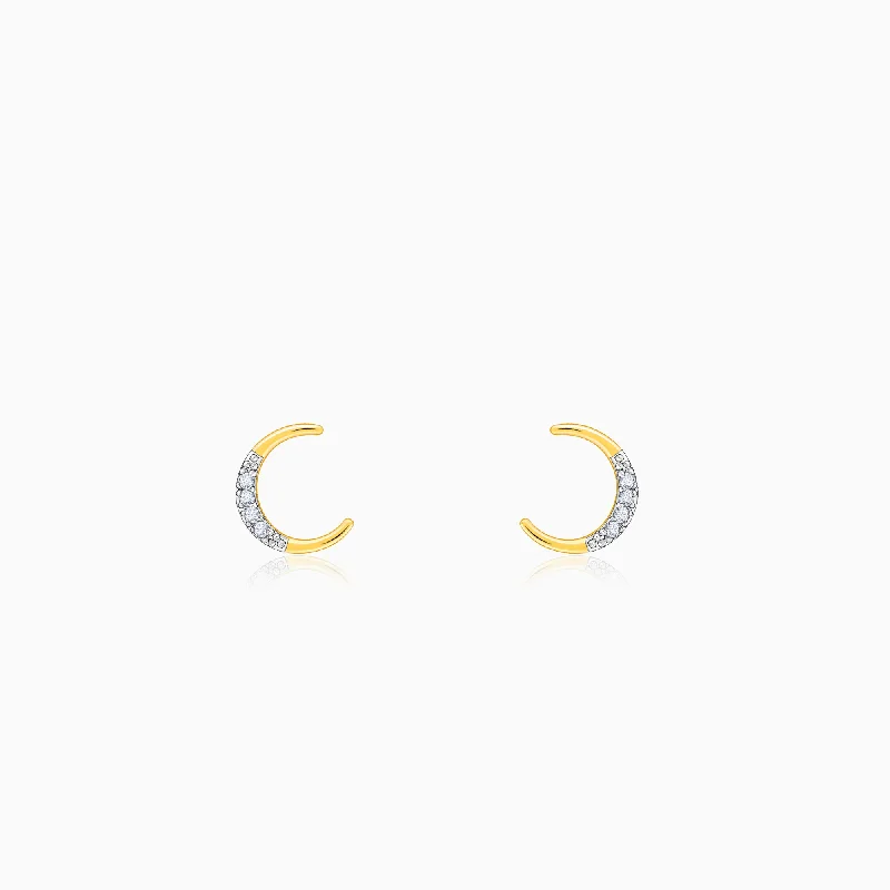 Gold Moonshine Diamond Stud Earrings