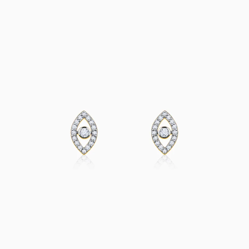 Gold Mystic Eyes Diamond Stud Earrings