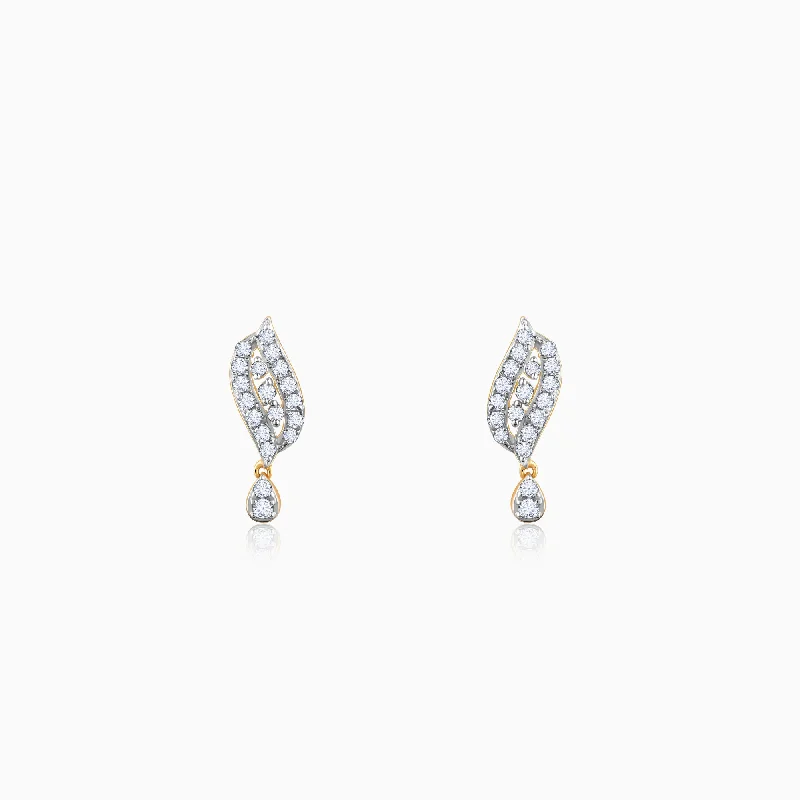 Gold Opulent Halo Diamond Earrings