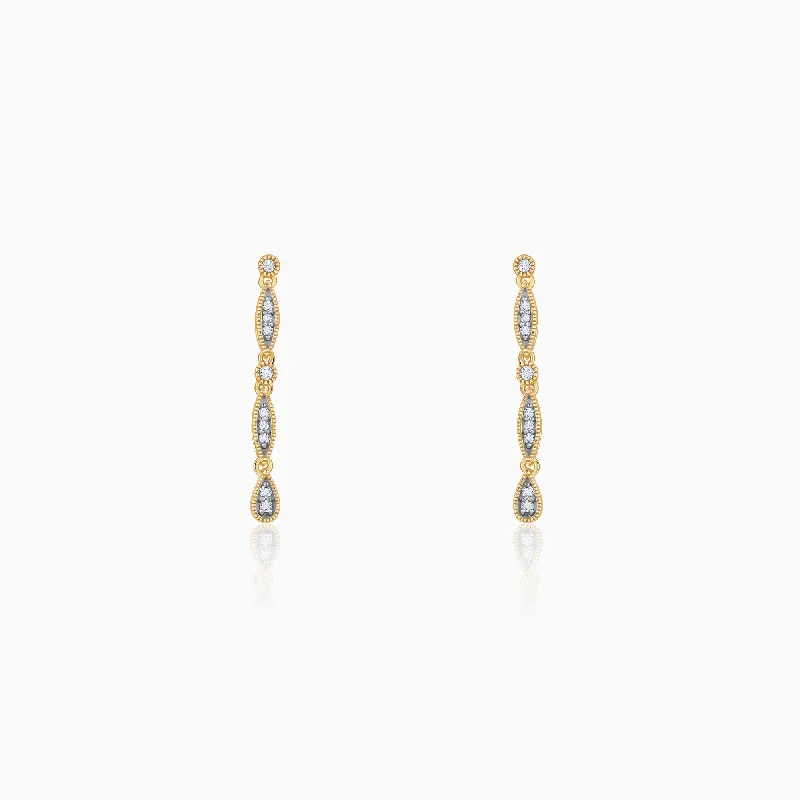 Gold Petal Promise Diamond Earrings