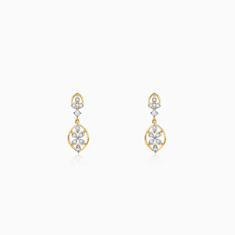 Gold Pretty Dangler Diamond Earrings