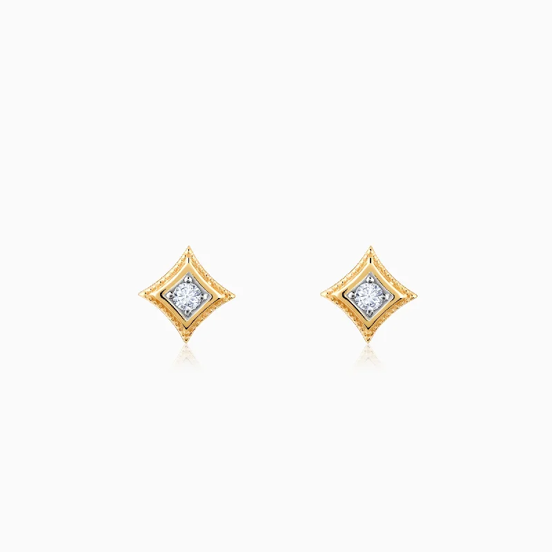 Gold Quad Diamond Earrings