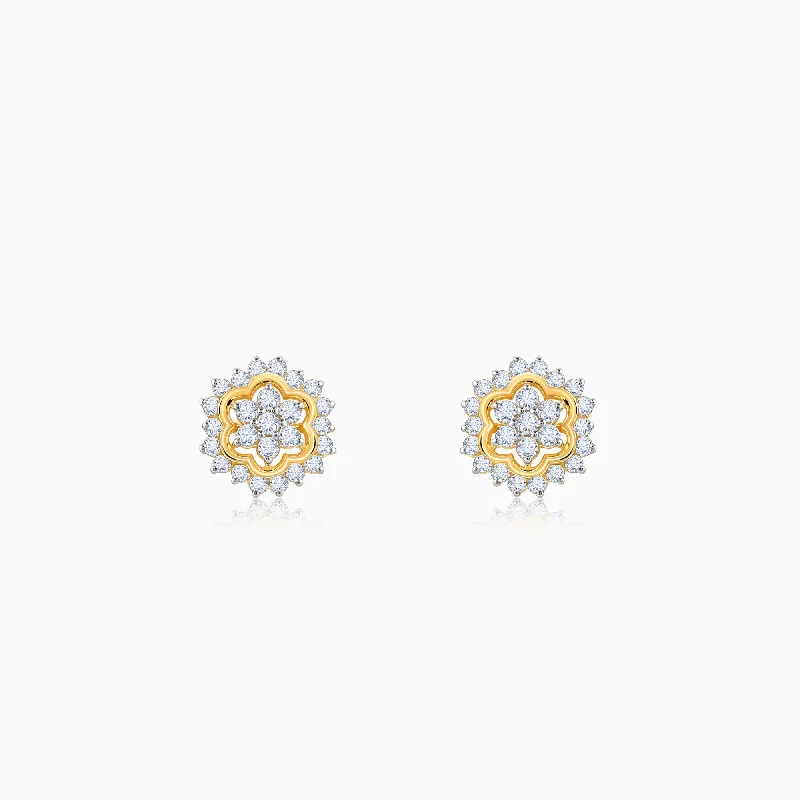 Gold Spring Diamond Studs