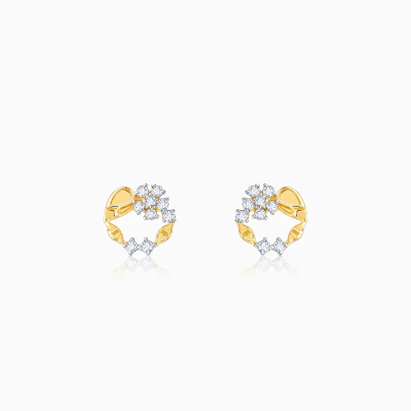 Gold Unfurl Diamond Earrings