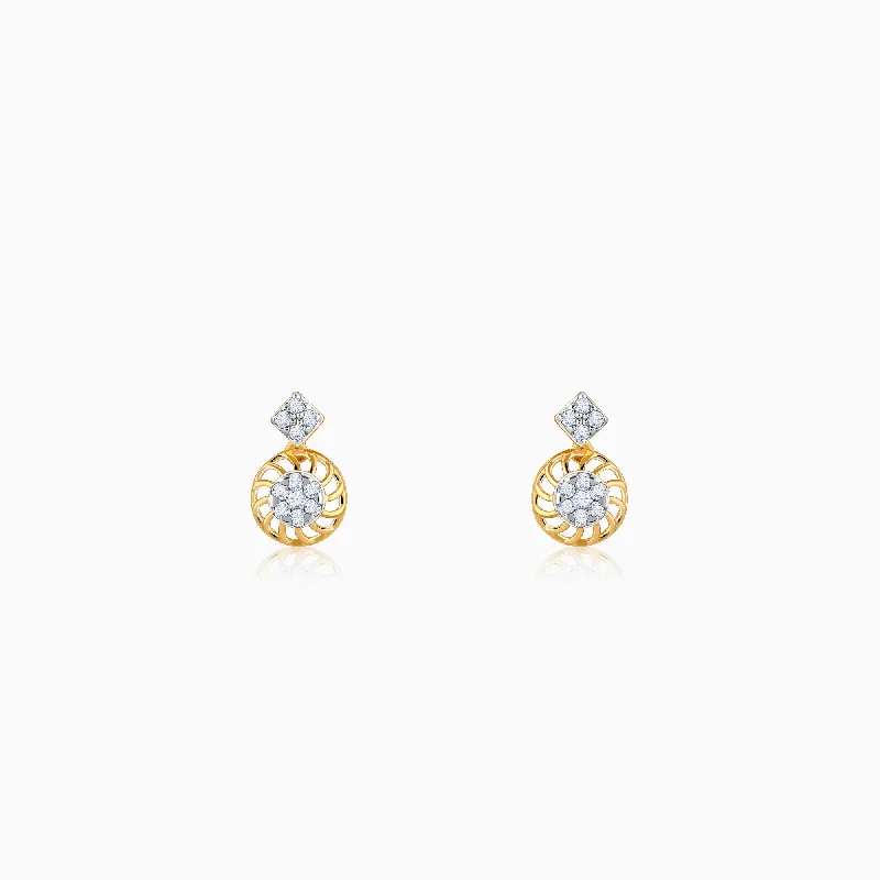 Gold Unravel Diamond Earrings