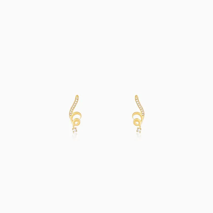 Golden Celestial Whirl Earrings