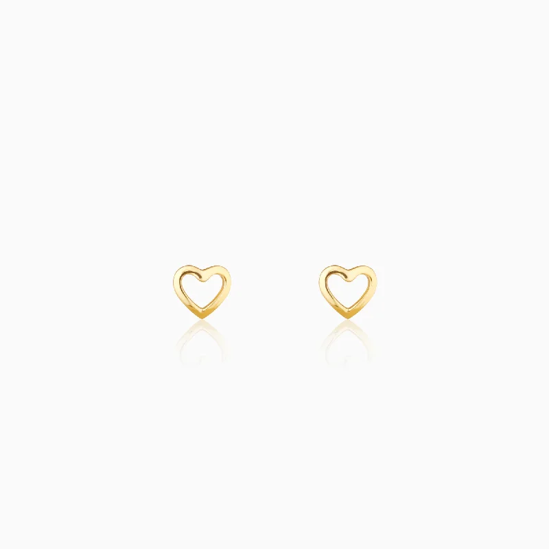 Golden Charming Love Studs