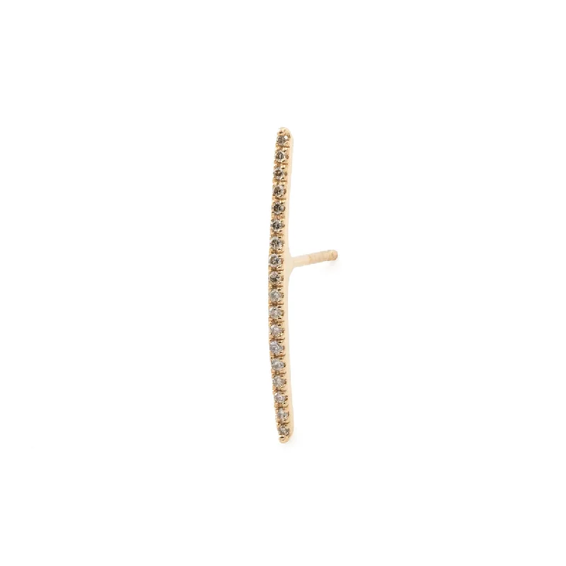 "Gossamer" Diamond Long Bar Earring