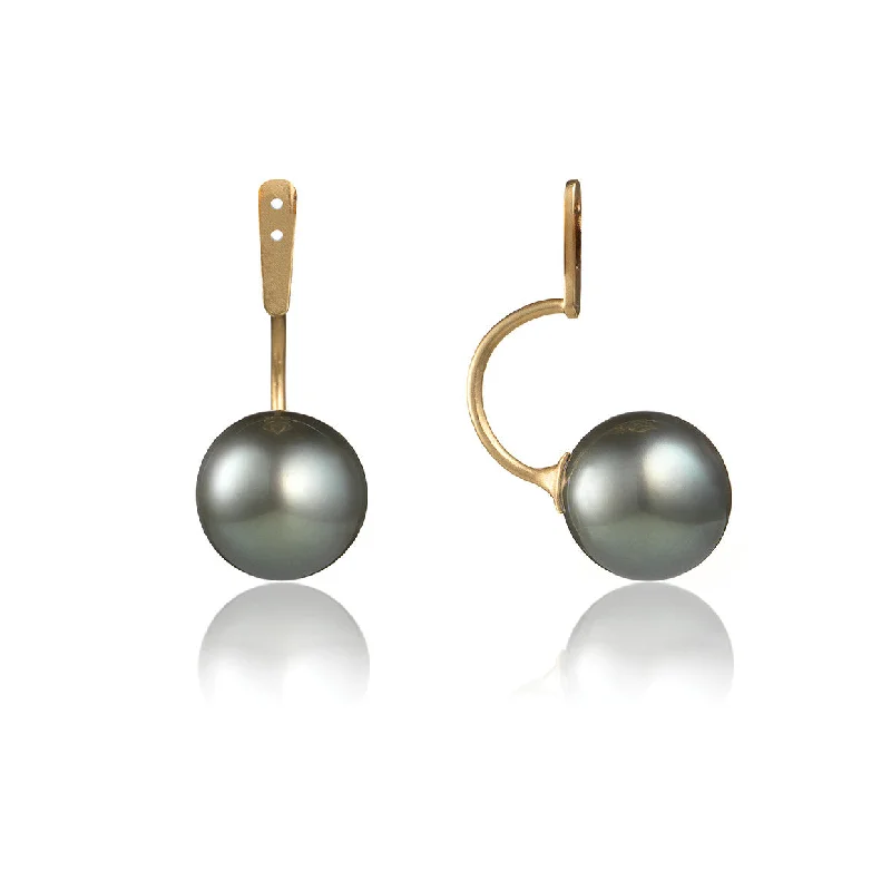 gold mesh bangle bracelet Grey Tahitian Pearl Earring Enhancer