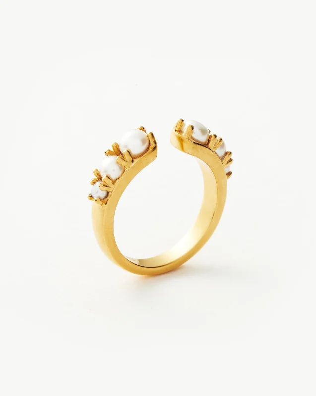 Harris Reed Openness Ring | 18ct Gold Vermeil/Pearl