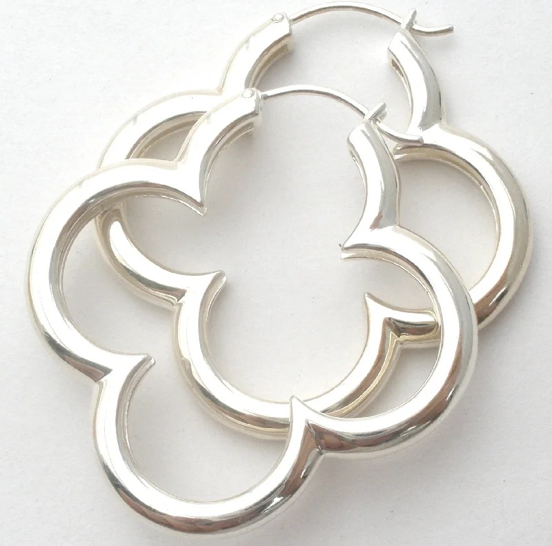 leather cuff bracelet men Heidi Klum Clover Earrings Sterling Silver Hoops