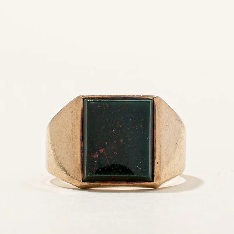 'Birks' Heliotrope Signet Ring | 3.00ct | SZ 7.25 |