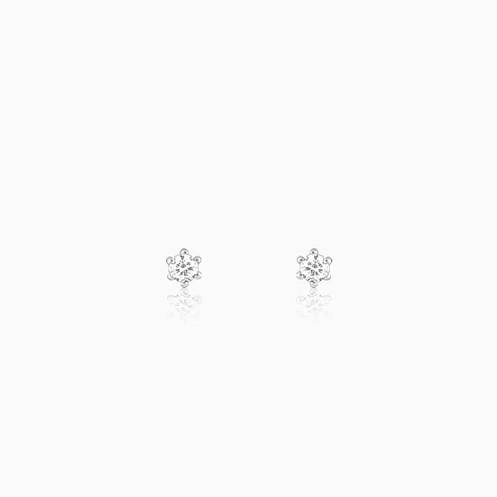 Silver Zircon Bubble Stud Earrings