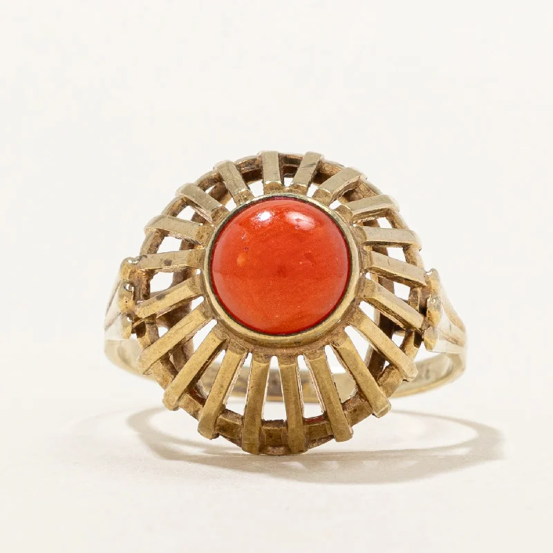 High Set Coral Ring | 1.39ct | SZ 7 |