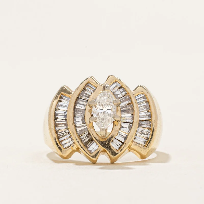 High Set Diamond Cocktail Ring | 1.04ctw | SZ 6.5 |