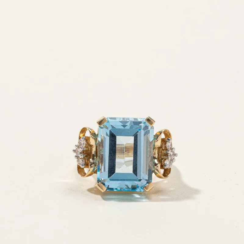 High Set Topaz & Diamond Ring | 16.08ct | 0.21ctw | SZ 6.75 |