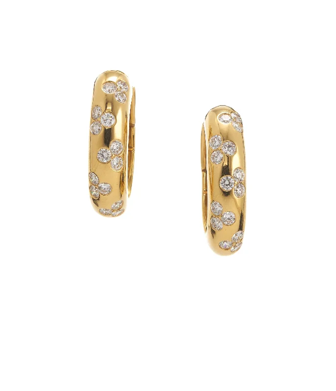celestial crescent moon bracelet Hoop Earrings, Polished Gold