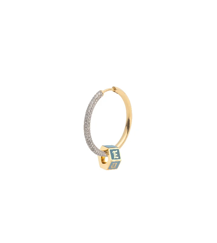 black pearl earrings classic I Love U Aqua Small Faceted Heart Beat : Pave Diamond Medium Hoop