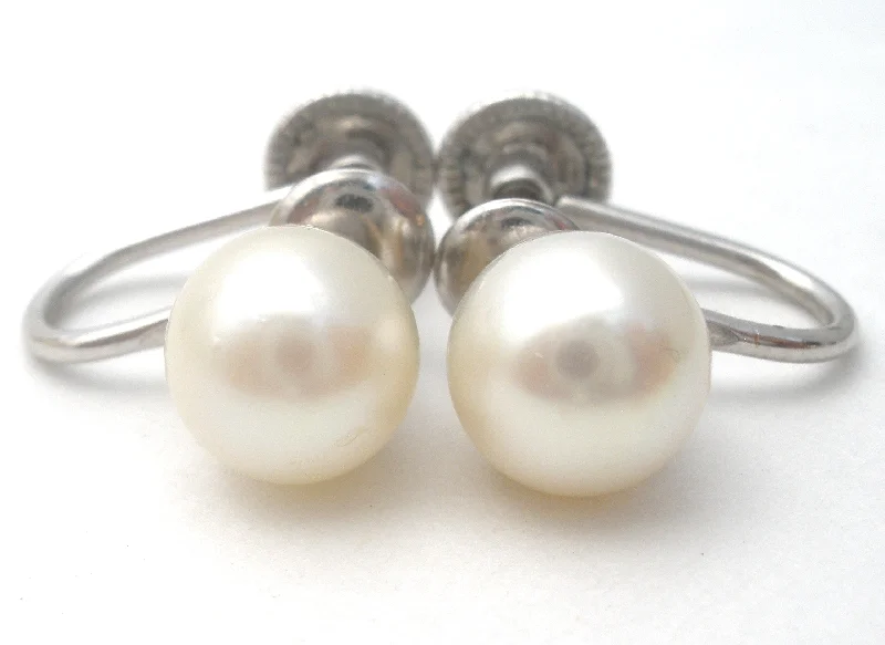 celestial star charm bracelet Imperial Pearl Earrings 12K White Gold Filled Vintage