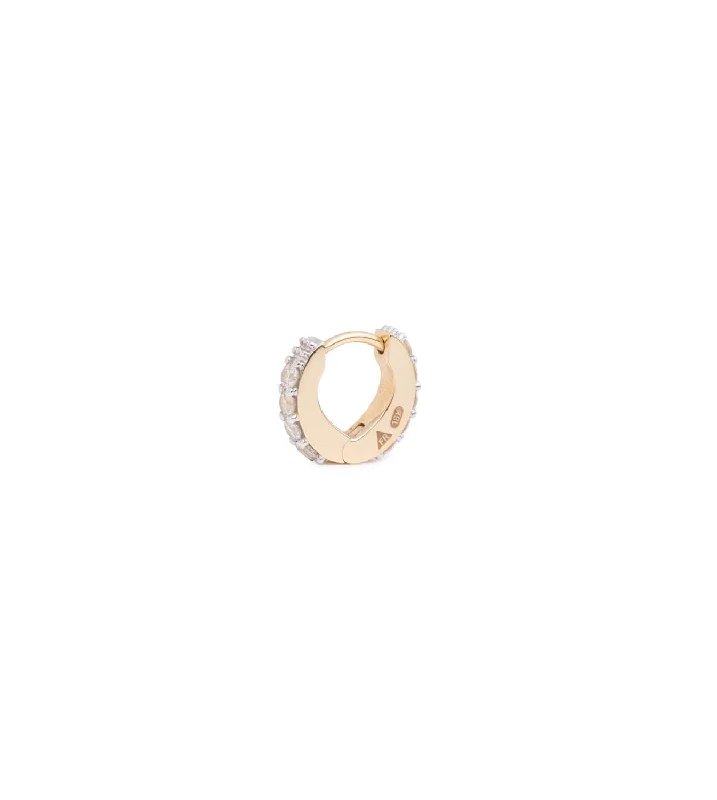 rose gold initial pendant necklace Love : Pave Diamond Edge Huggie Earring
