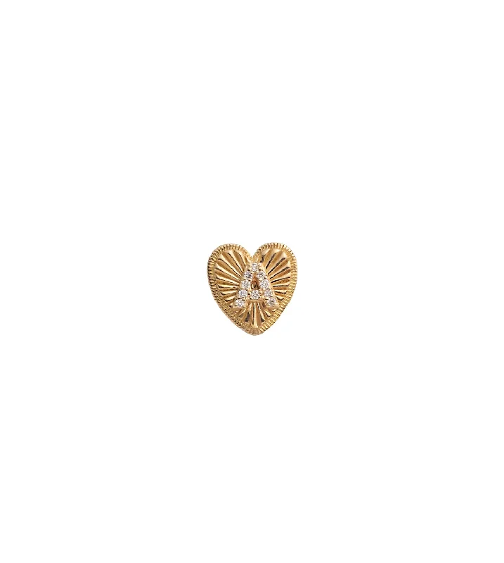 silver Celtic knot necklace Initials & Numbers : Mini Heart Token Ear Stud